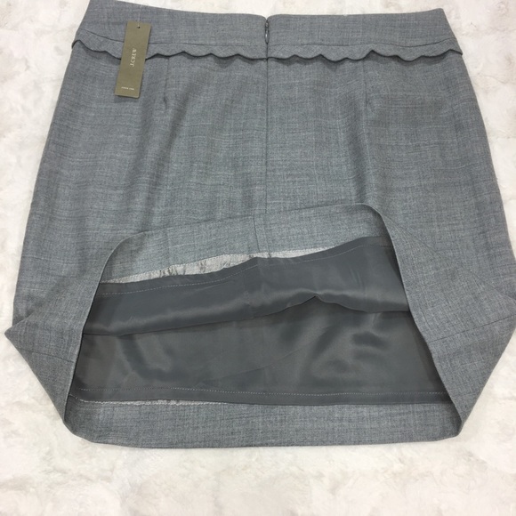 J. Crew Scallop Trim Wool Mini Size 8 NWT - Picture 7 of 8